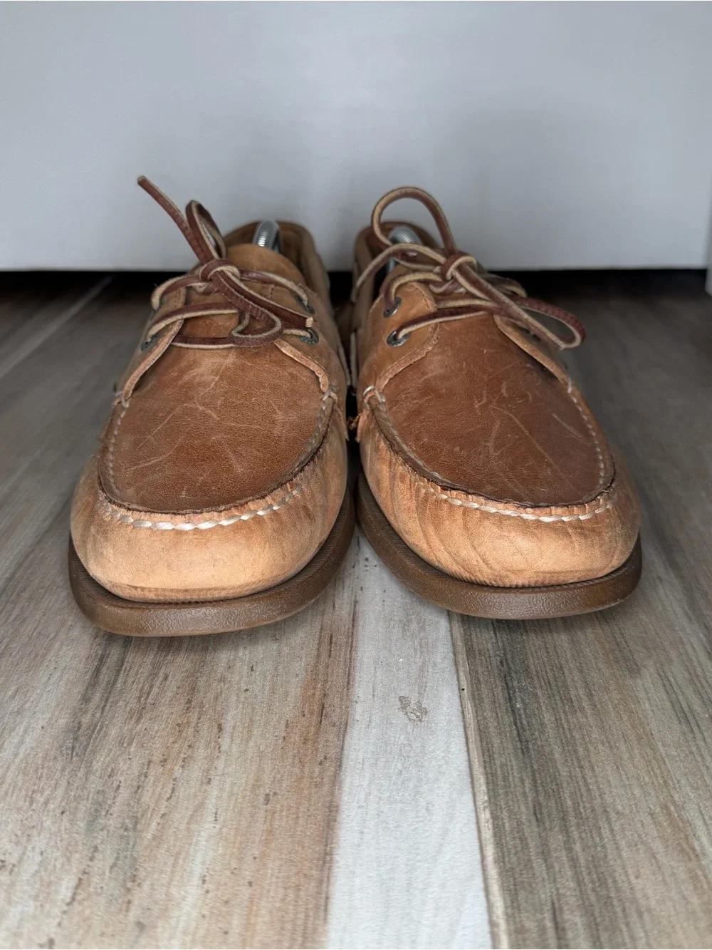 Sperry Top Sider Light Brown Leather 2-Eye Boat Shoes 0197640 Mens Sz 12
